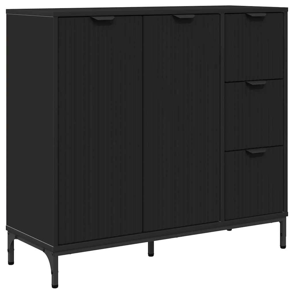 Credenza con cassetto Nero 89,5 x 33 x 82 cm Legno multistrato