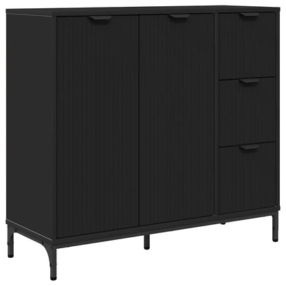 Credenza con cassetto Nero 89,5 x 33 x 82 cm Legno multistrato