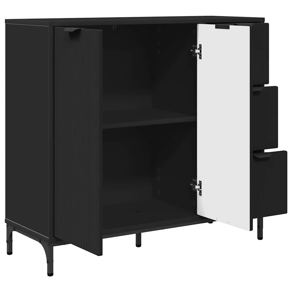 Credenza con cassetto Nero 89,5 x 33 x 82 cm Legno multistrato