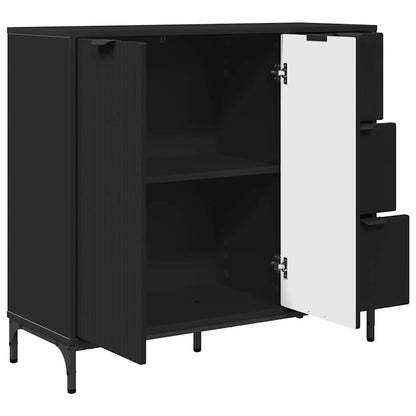 Credenza con cassetto Nero 89,5 x 33 x 82 cm Legno multistrato