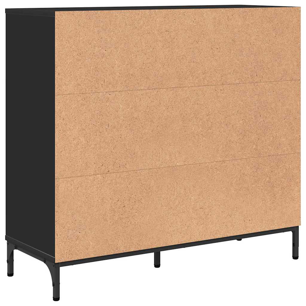 Credenza con cassetto Nero 89,5 x 33 x 82 cm Legno multistrato