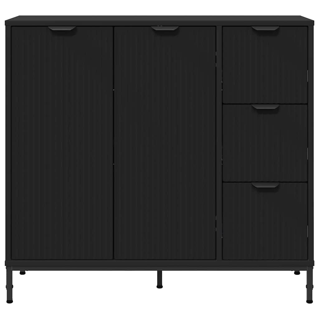 Credenza con cassetto Nero 89,5 x 33 x 82 cm Legno multistrato