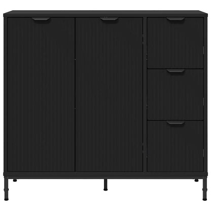 Credenza con cassetto Nero 89,5 x 33 x 82 cm Legno multistrato