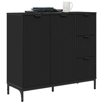 Credenza con cassetto Nero 89,5 x 33 x 82 cm Legno multistrato