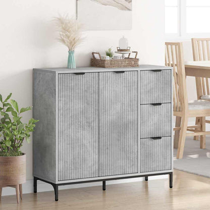 Credenza Grigio cemento 89,5 x 33 x 82 cm Legno multistrato