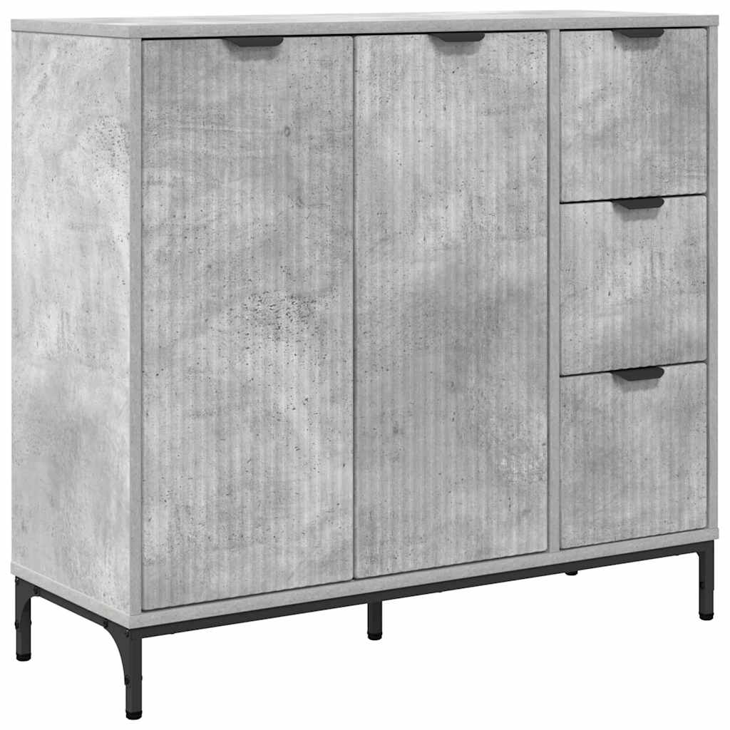 Credenza Grigio cemento 89,5 x 33 x 82 cm Legno multistrato