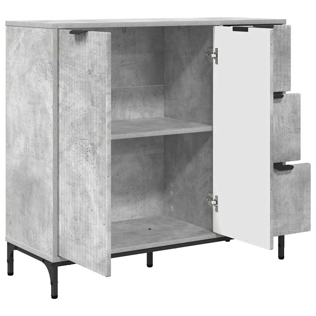 Credenza Grigio cemento 89,5 x 33 x 82 cm Legno multistrato