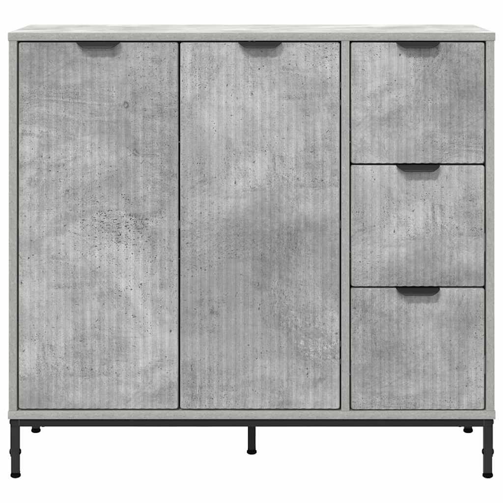 Credenza Grigio cemento 89,5 x 33 x 82 cm Legno multistrato