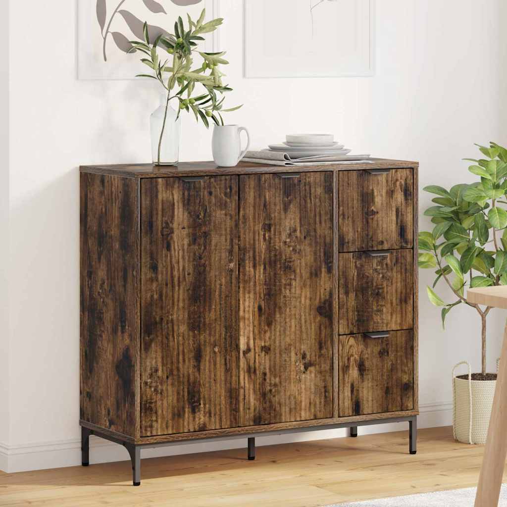 Credenza Rovere fumé 89,5 x 33 x 82 cm Legno multistrato