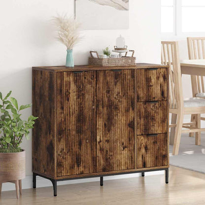 Credenza Rovere fumé 89,5 x 33 x 82 cm Legno multistrato