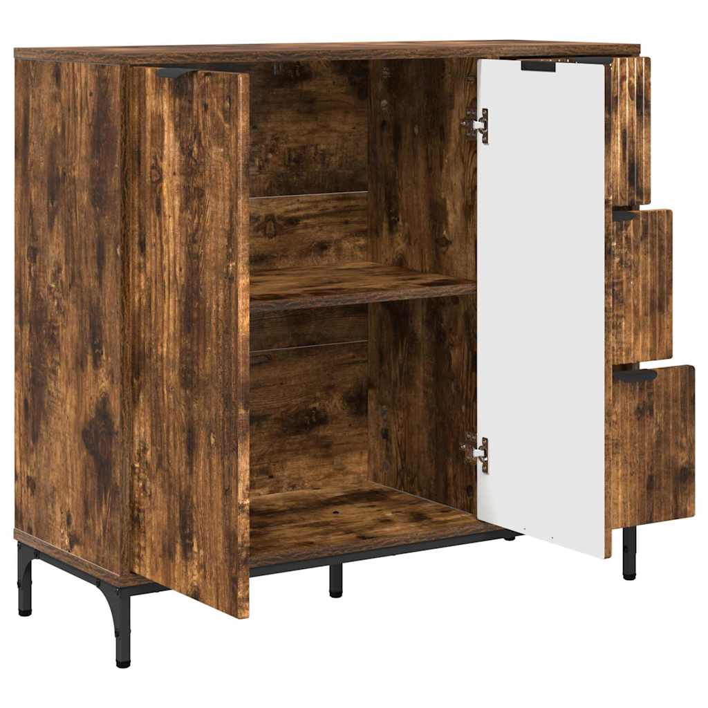 Credenza Rovere fumé 89,5 x 33 x 82 cm Legno multistrato