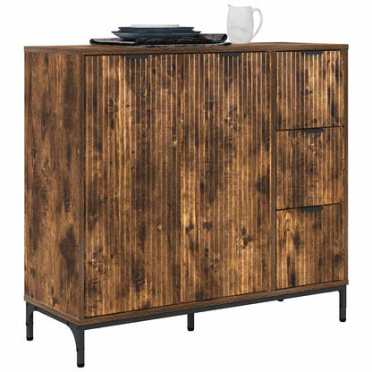 Credenza Rovere fumé 89,5 x 33 x 82 cm Legno multistrato