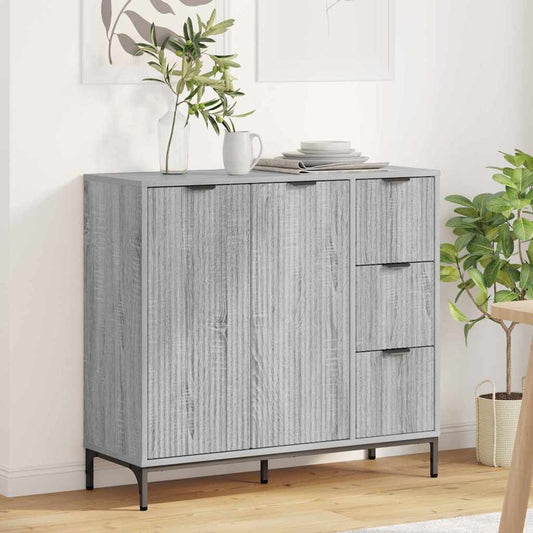 Credenza Grigio Sonoma 89,5 x 33 x 82 cm Legno multistrato