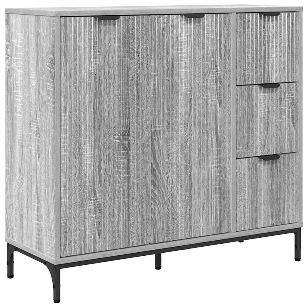 Credenza Grigio Sonoma 89,5 x 33 x 82 cm Legno multistrato