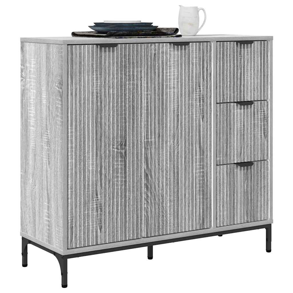 Credenza Grigio Sonoma 89,5 x 33 x 82 cm Legno multistrato