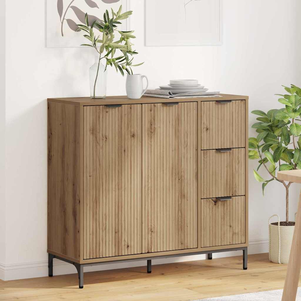 Credenza Rovere artigianale 89,5 x 33 x 82 cm Legno multistrato
