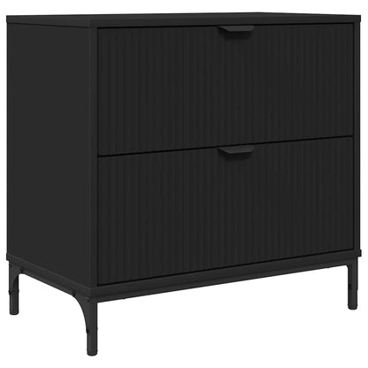 Comodino con cassetto Nero 63.5 x 36 x 61 cm Legno multistrato