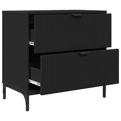 Comodino con cassetto Nero 63.5 x 36 x 61 cm Legno multistrato