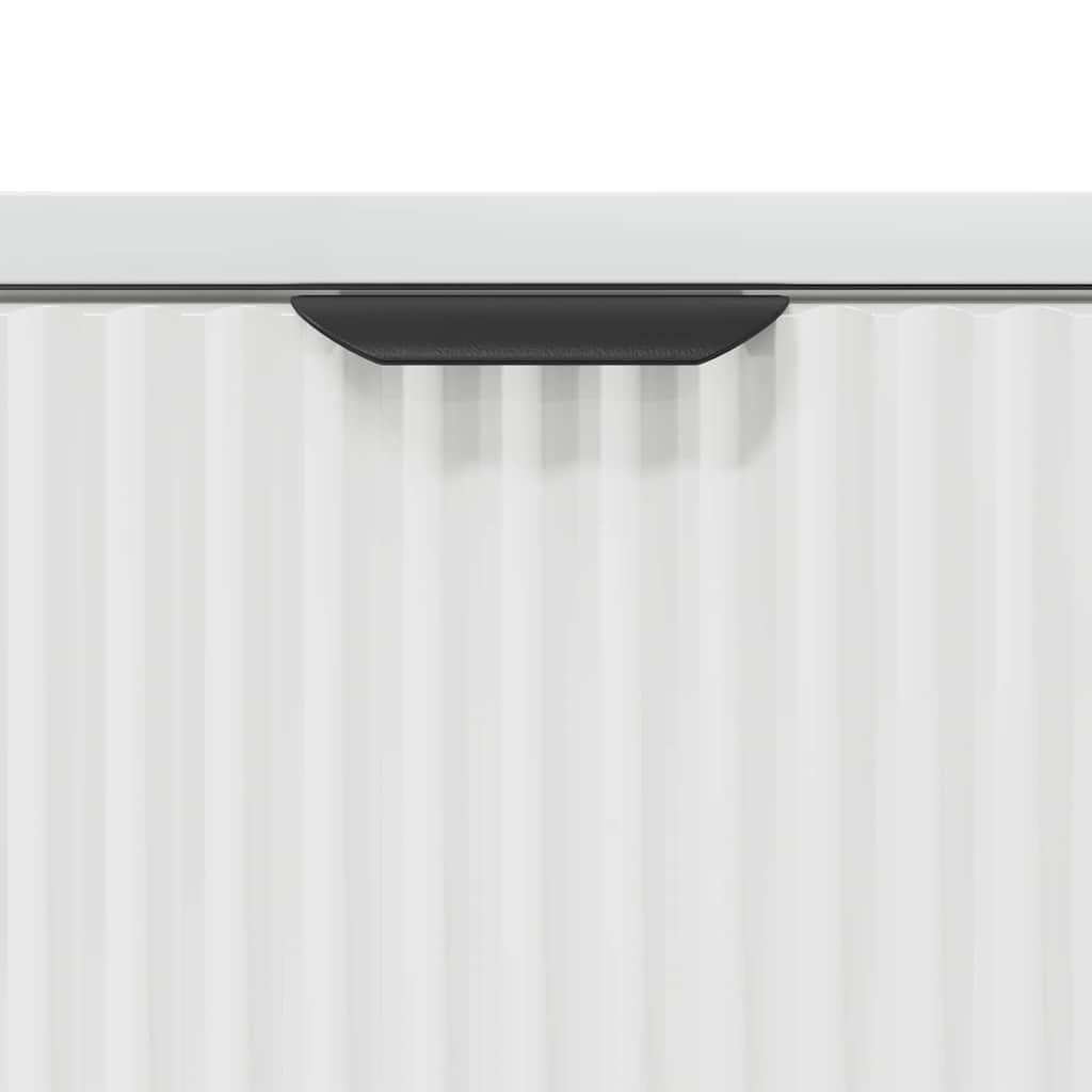 Comodino Bianco lucido 63.5 x 36 x 61 cm Legno multistrato