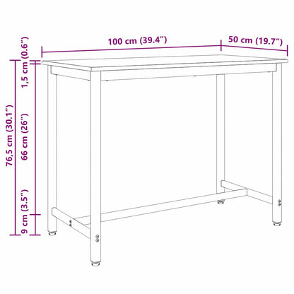 tavolo Rovere Fumo 100 x 50 x 76,5 cm