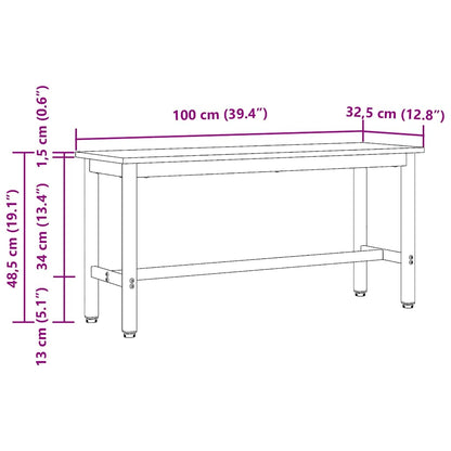 Panchina da pranzo 100 x 32,5 x 48,5 cm