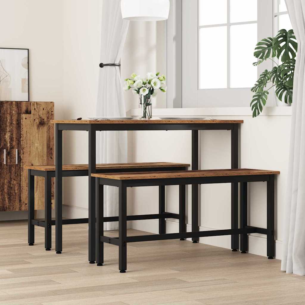 Panchina da pranzo 2 pcs Legno vecchio 100 x 32,5 x 48,5 cm