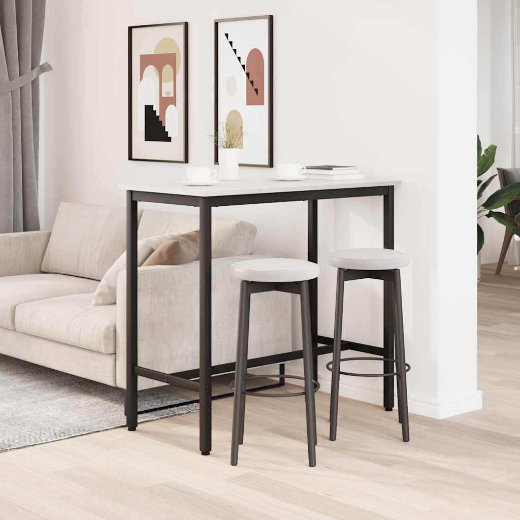 tavolo Bianco 100 x 50 x 91 cm Legno ingegnerizzato e acciaio