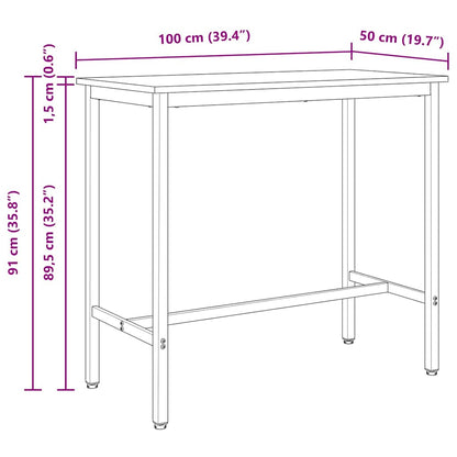 tavolo Bianco 100 x 50 x 91 cm Legno ingegnerizzato e acciaio