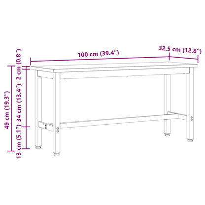 Panche da pranzo 2 pcs Naturale 100 x 32,5 x 49 cm | homemem39