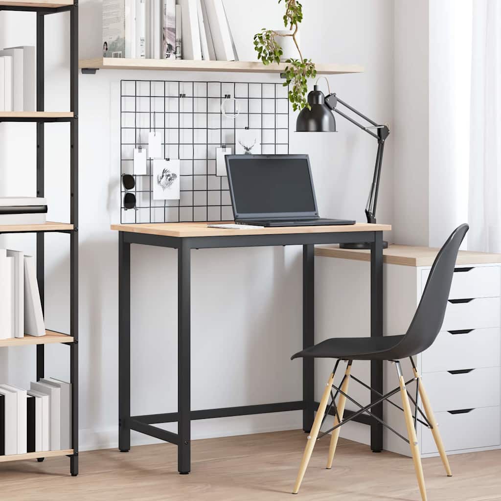 tavolo Naturale 80 x 50 x 77 cm Legno ingegnerizzato e acciaio | homemem39