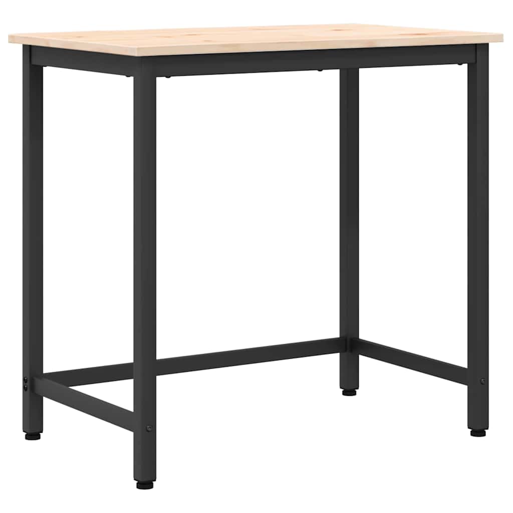 tavolo Naturale 80 x 50 x 77 cm Legno ingegnerizzato e acciaio | homemem39