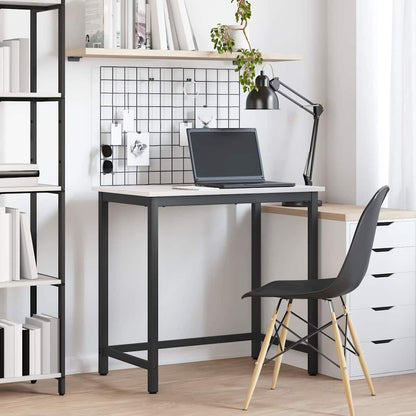 tavolo Bianco 80 x 50 x 77 cm Legno ingegnerizzato e acciaio | homemem39