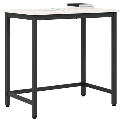tavolo Bianco 80 x 50 x 77 cm Legno ingegnerizzato e acciaio