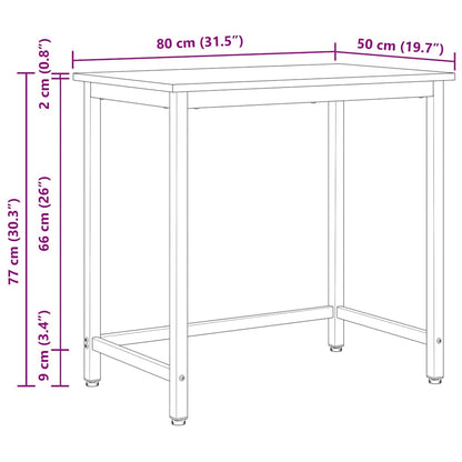 tavolo Bianco 80 x 50 x 77 cm Legno ingegnerizzato e acciaio | homemem39