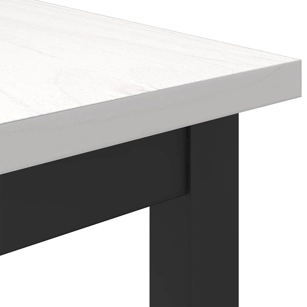 tavolo Bianco 100 x 50 x 77 cm Legno ingegnerizzato e acciaio