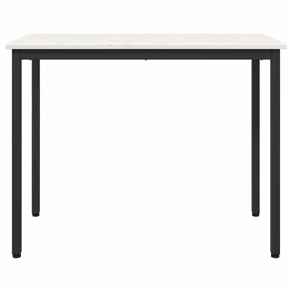 tavolo Bianco 100 x 50 x 77 cm Legno ingegnerizzato e acciaio