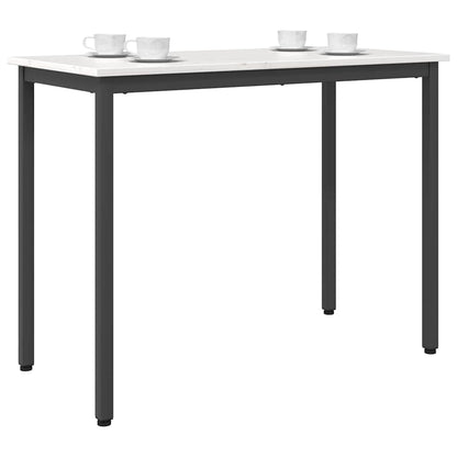 tavolo Bianco 100 x 50 x 77 cm Legno ingegnerizzato e acciaio