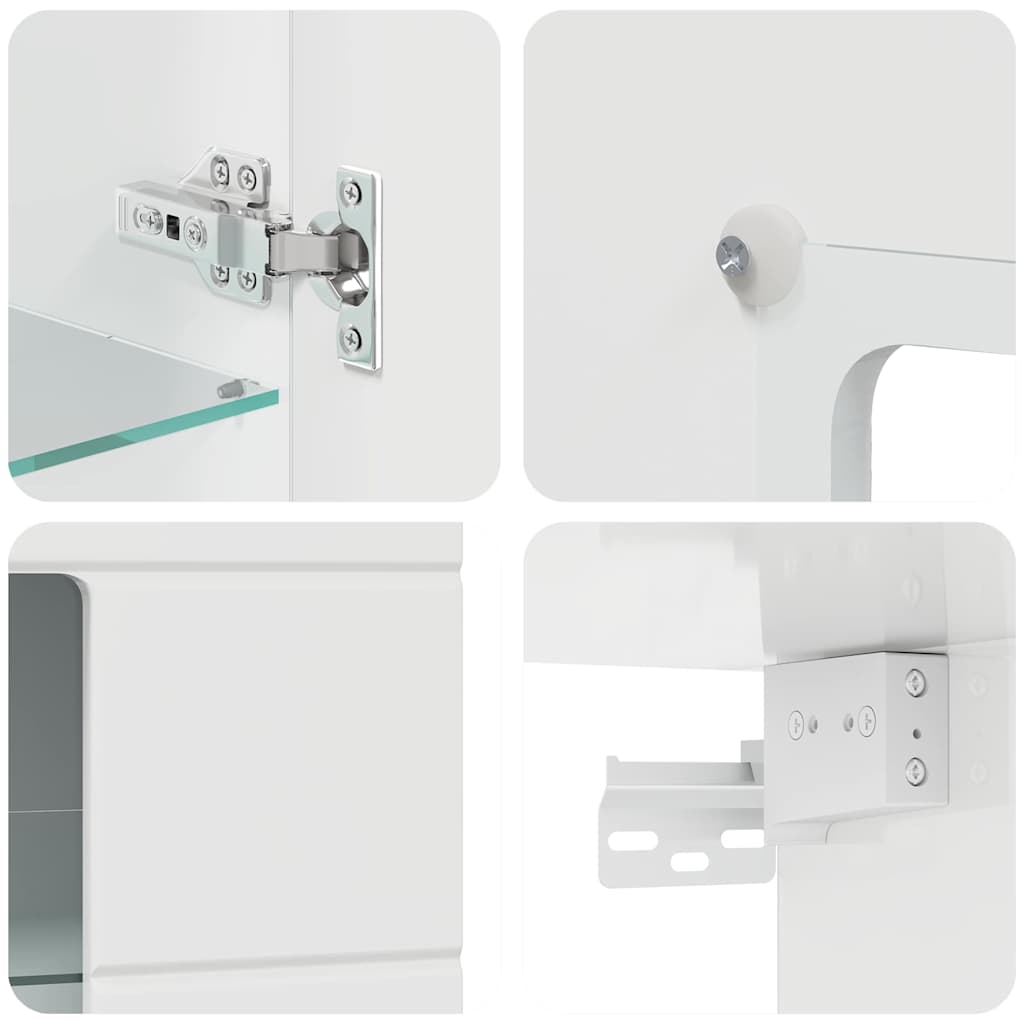 Armadio in Legno Bianco Lucido 50 x 29 x 100 cm