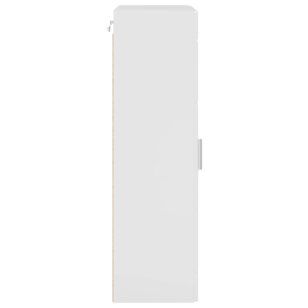 Armadio in Legno Bianco Lucido 50 x 29 x 100 cm