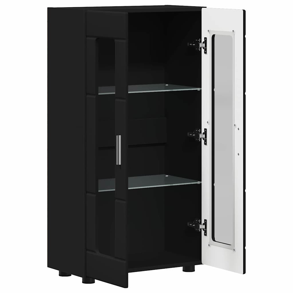 Credenza con porta Nero 55,5 x 29 x 100 cm Legno multistrato