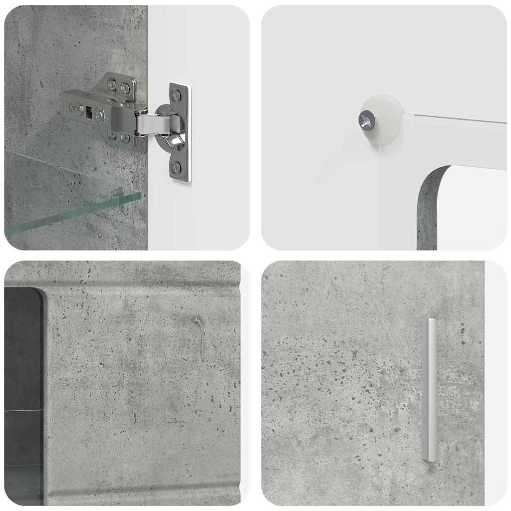 Credenza Grigio cemento 55,5 x 29 x 100 cm Legno multistrato