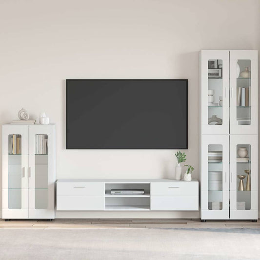 Credenza Bianco Lucido 55,5 x 29 x 100 cm Legno multistrato