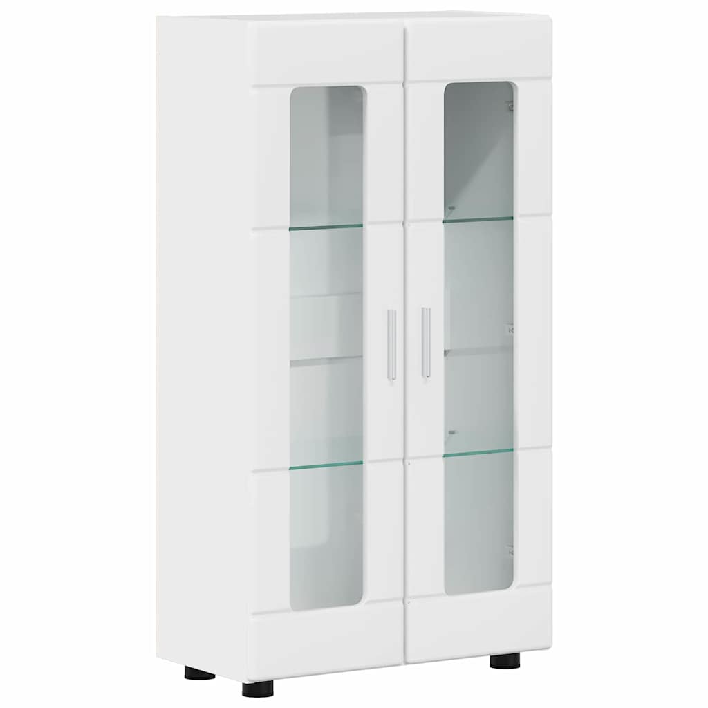 Credenza Bianco Lucido 55,5 x 29 x 100 cm Legno multistrato