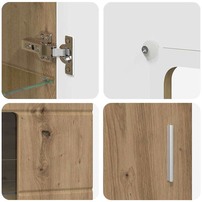 Credenza con lo scaffale Rovere artigianale 55,5 x 29 x 100 cm