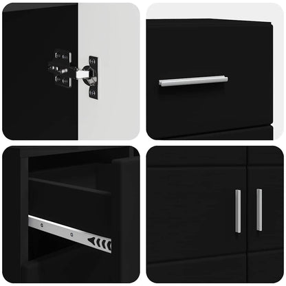 Armadio in Legno Nero 88,5 x 30,5 x 73 cm Legno multistrato