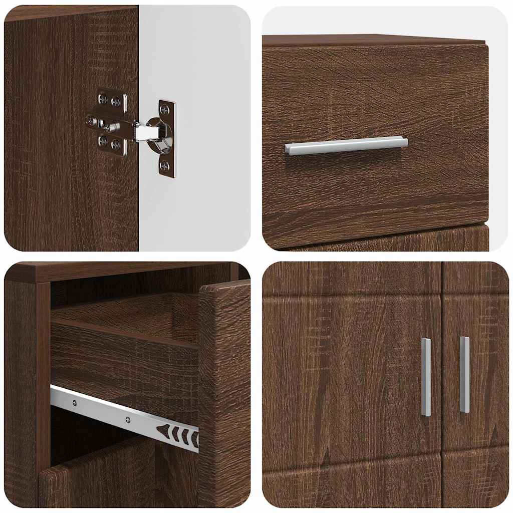 Armadio in Legno Rovere Marrone 88,5 x 30,5 x 73 cm
