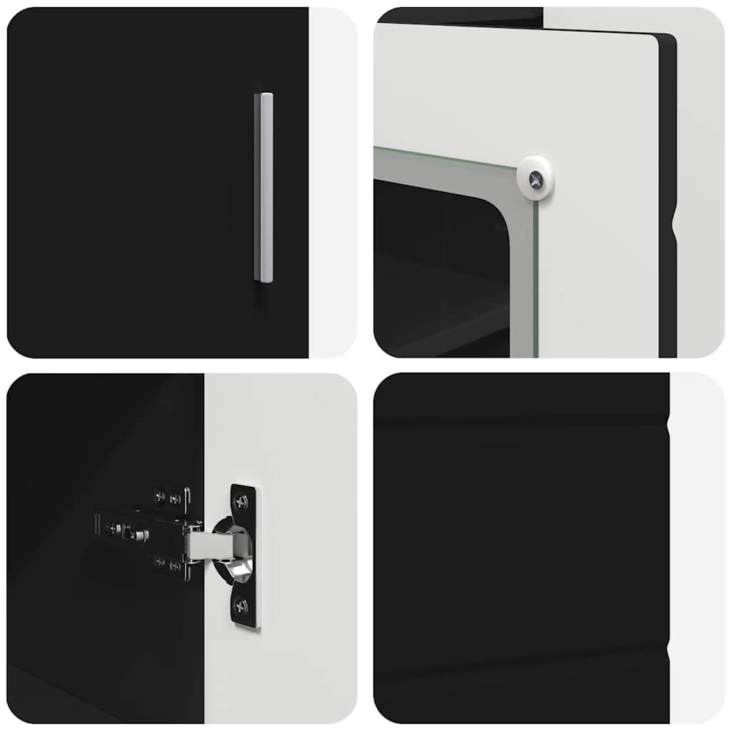 Armadio in Legno Nero 88,5 x 30,5 x 73 cm Legno multistrato