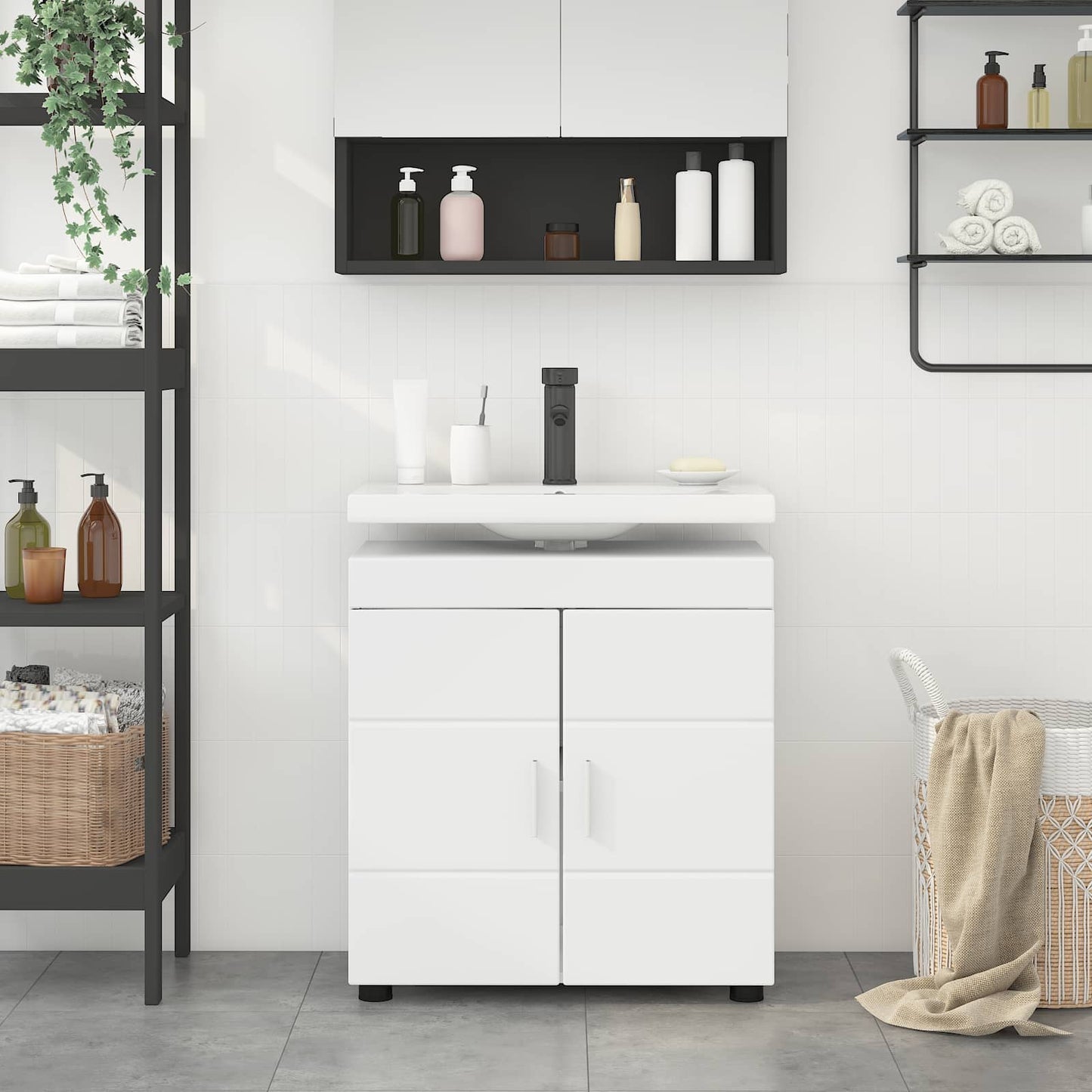 Set di Armadi da Bagno TULUM Bianco 60 x 34 x 63 cm | homemem39