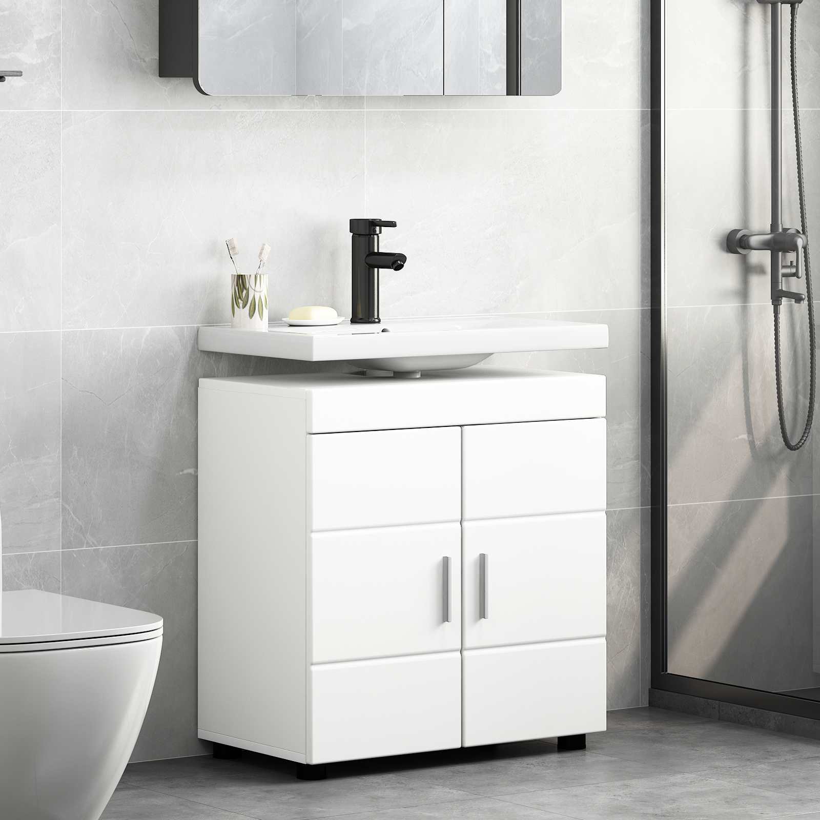 Set di Armadi da Bagno TULUM Bianco 60 x 34 x 63 cm | homemem39