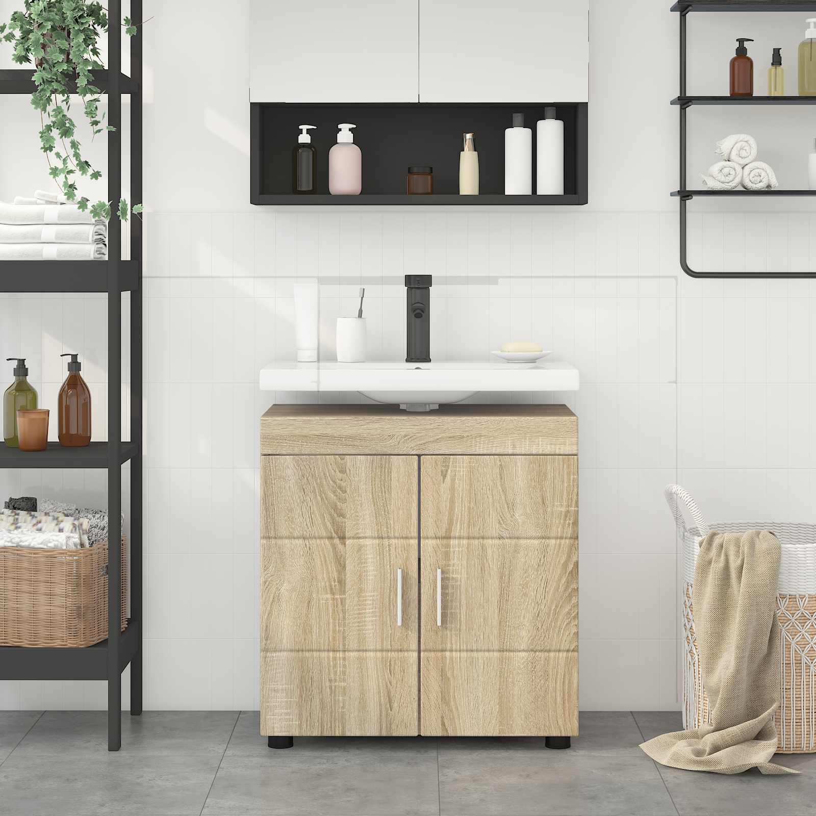 Set di Armadi da Bagno TULUM Rovere Sonoma 60 x 34 x 63 cm | homemem39